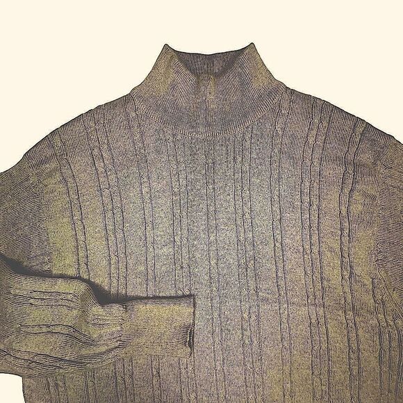 Beige Cable Knit High Neck Sweater - Picture 1 of 7